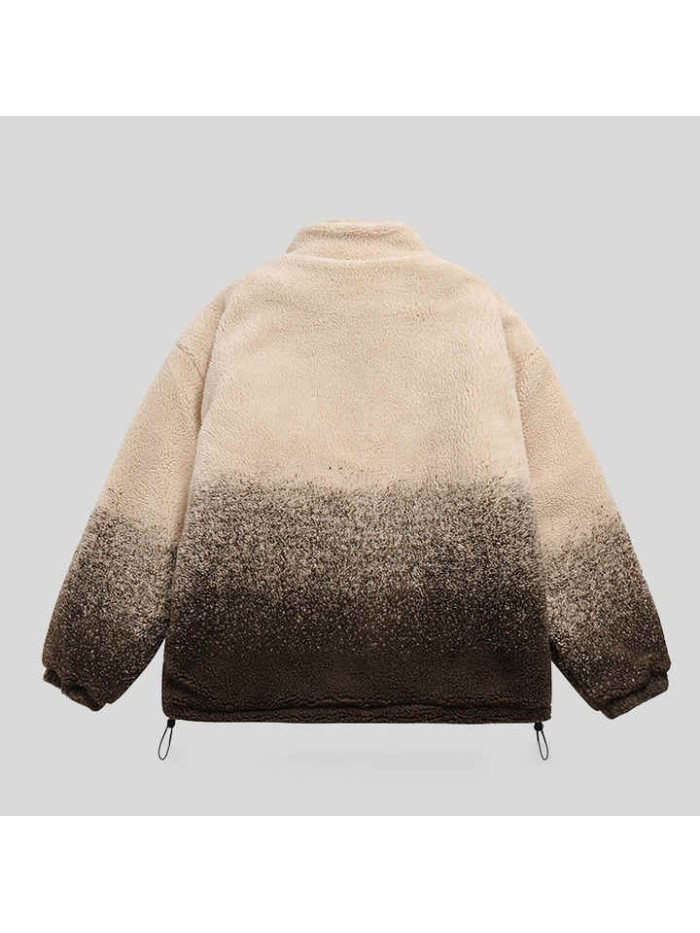 High Quality New Design Winter Colors Mock Neck Oversize Sherpa Fleece Jacket for Men Price