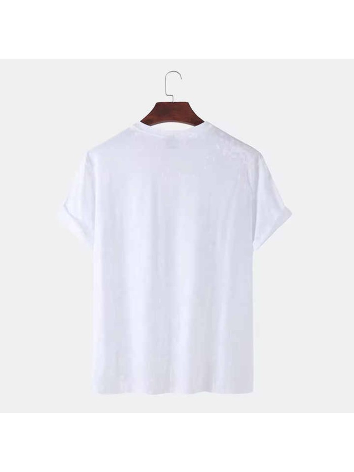 220grams Thick Cotton T Shirt Men Drop Shoulders Screen Printing T-shirt for Men