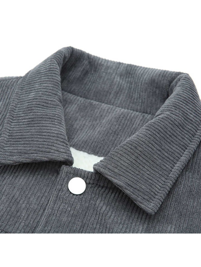 Hot Sales Winter Fleece Lining Warm Classic Corduroy Shirt Jacket Men Quality Costumes Jacket for Casual Coat