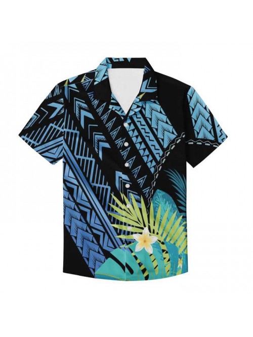 Oversized Plus Size Beach Shirt Men's Polynesian H...