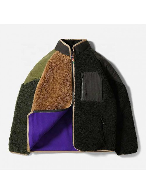 Sherpa Bomber Jacket Women Contrast Color  Blanket...