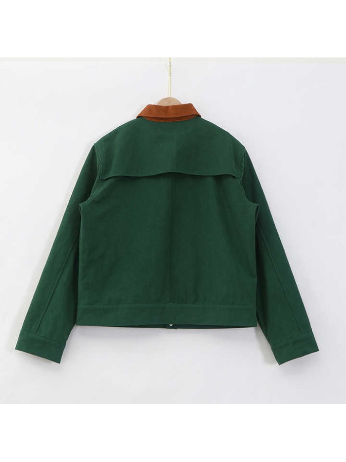 Men's New Fashion Olive Green Plain Winter 100% Cotton Cargo Pockets Luxury Designed Jackets