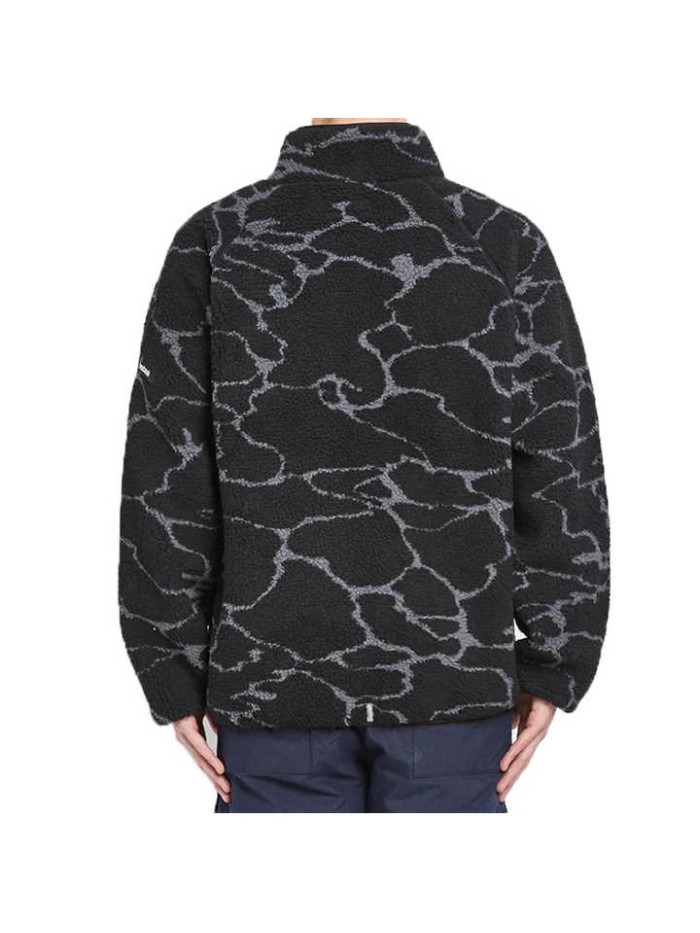 Winter Thick Jacquard Pattern Casual Men's Sherpa Fleece Jacket