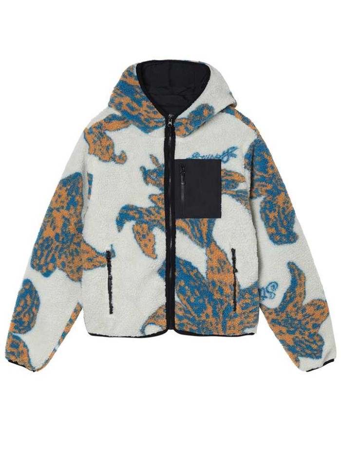 High Quality Winter Warm Plain Jacquard Hood Polar Fleece Jacket