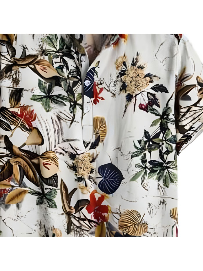 Polyester Shirts Best Selling Cheap Short Sleeve with Print Men CASUAL Autumn Cotton Floral Fashionable Customized