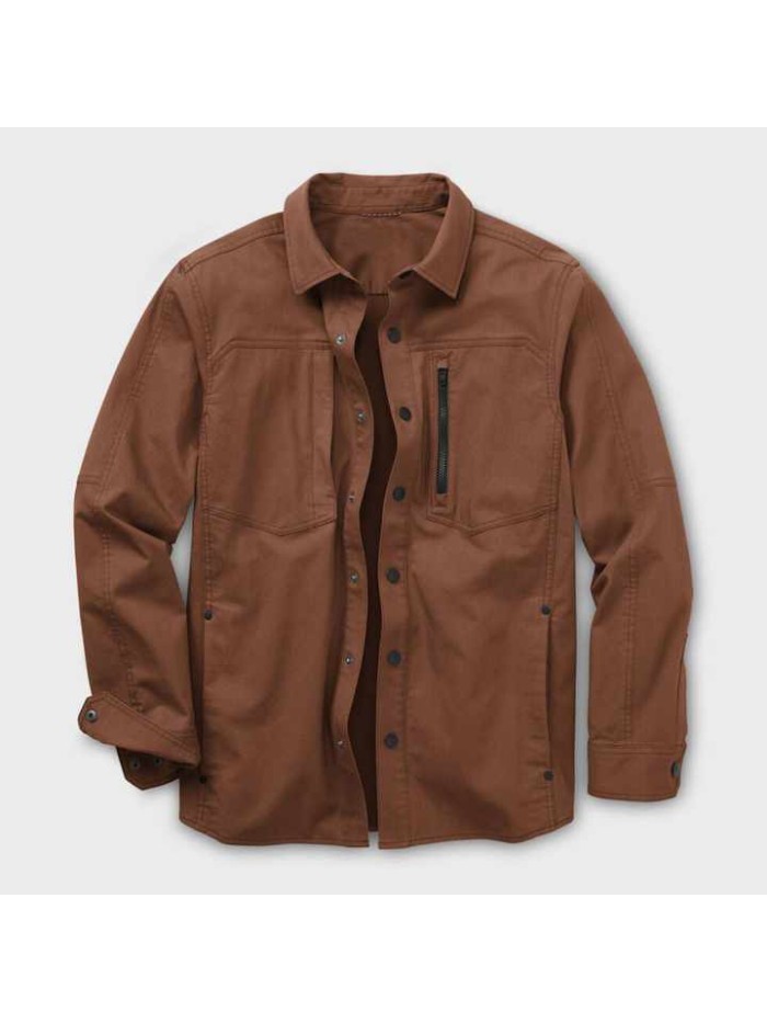 Men's Casual Shirt Jacket Lightweight Button-Up Jacket for Everyday Wear and Outdoor Activities