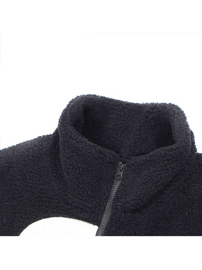 Full Zip up Winter Outdoor Clothing Mens Warm Polar Sherpa Fleece Jacket