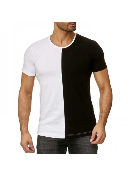 Bulk Breathable Cotton O Neck T Shirts Collar Shor...